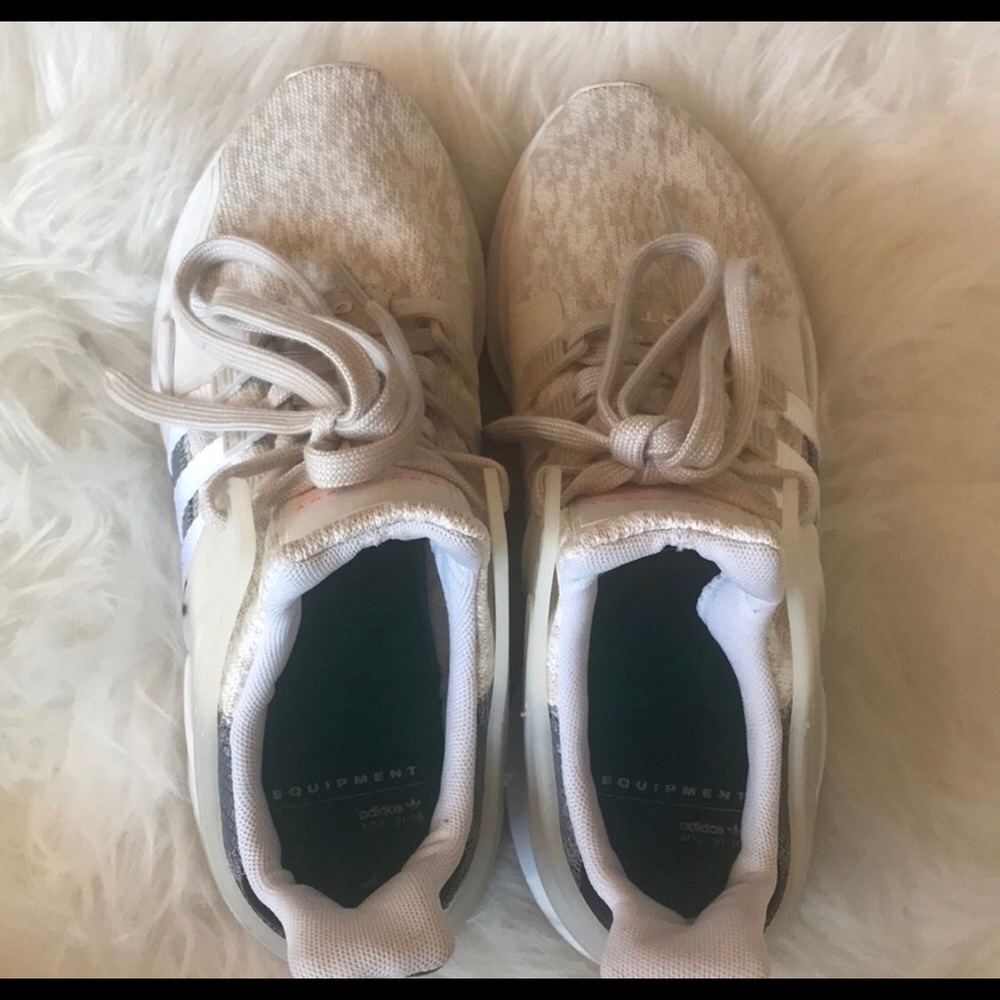 Womens White EQT Adidas size 6.5 - Picture 2 of 5